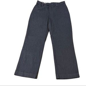 LEE Women Comfort Waistband Stretch Pants Gray Straight Leg Size 10 Petite